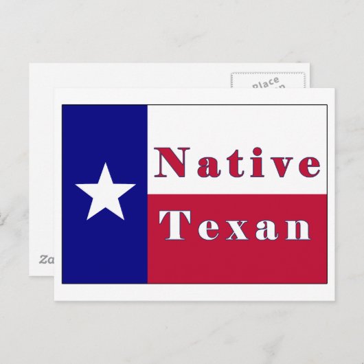 Native Texan Lone Star Flag Briefkaart (Voorkant / Achterkant)