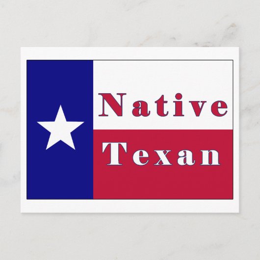Native Texan Lone Star Flag Briefkaart (Voorkant)