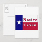 Native Texan Lone Star Flag Briefkaart (Voorkant / Achterkant)