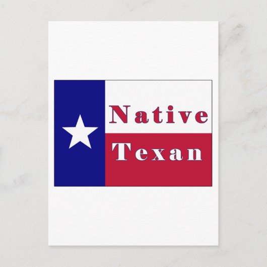 Native Texan Lone Star Flag Briefkaart (Voorkant)