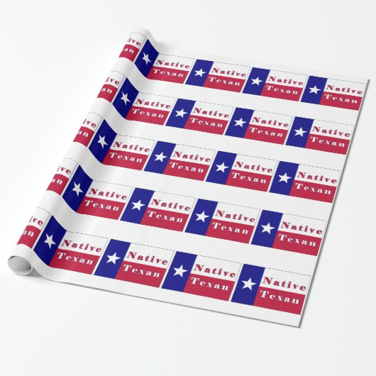 Native Texan Lone Star Flag Cadeaupapier (Uitgerold)