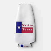 Native Texan Lone Star Flag Flesjeskoeler (Voorkant)