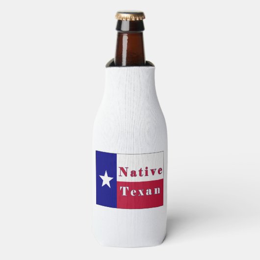 Native Texan Lone Star Flag Flesjeskoeler (Fles Voorkant)