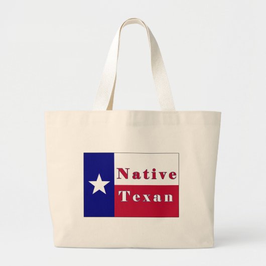 Native Texan Lone Star Flag Grote Tote Bag (Voorkant)