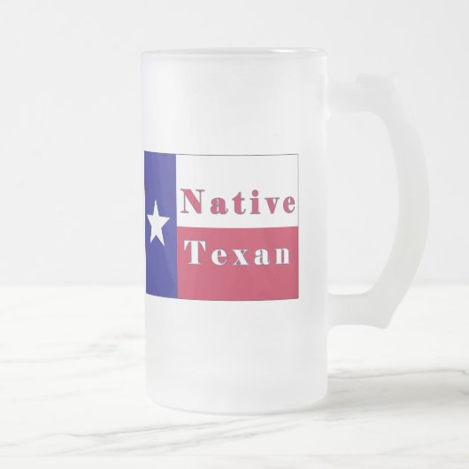 Native Texan Lone Star Flag Matglas Bierpul (Rechts)