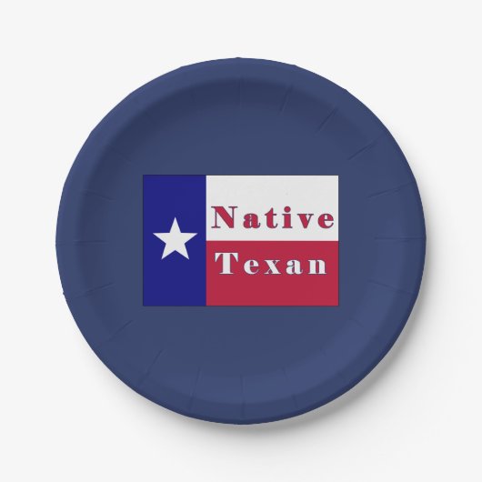 Native Texan Lone Star Flag Papieren Bordje (Voorkant)