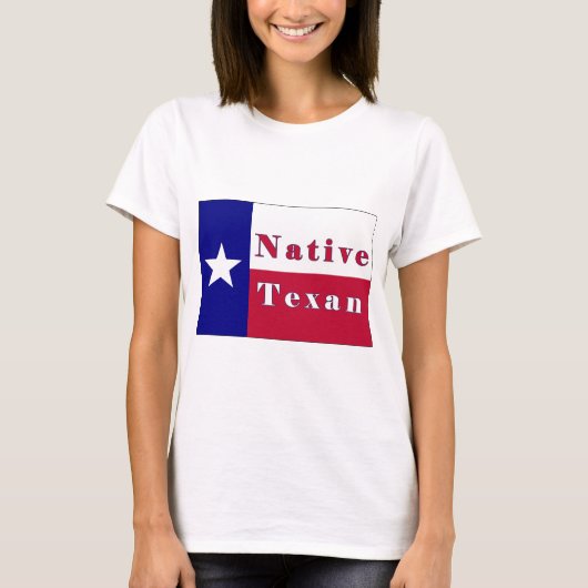 Native Texan Lone Star Flag T-shirt (Voorkant)