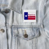 Native Texan Lone Star Flag Vierkante Button 5,1 Cm (In situ)