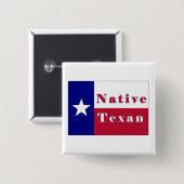 Native Texan Lone Star Flag Vierkante Button 5,1 Cm (Voorkant /achterkant)