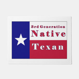 Native Texan-vlag van de derde generatie Deurmat
