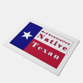Native Texan-vlag van de derde generatie Deurmat (Schuin)