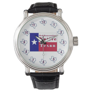 Native Texan-vlag van de derde generatie Horloge
