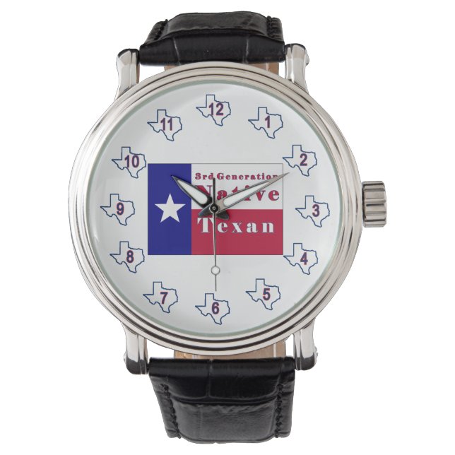 Native Texan-vlag van de derde generatie Horloge (Voorkant)