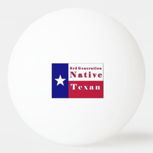 Native Texan-vlag van de derde generatie Pingpongbal