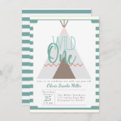 Native Tipi | Wild One verjaardagsfeestje uitnodig Kaart (Voorkant / Achterkant)