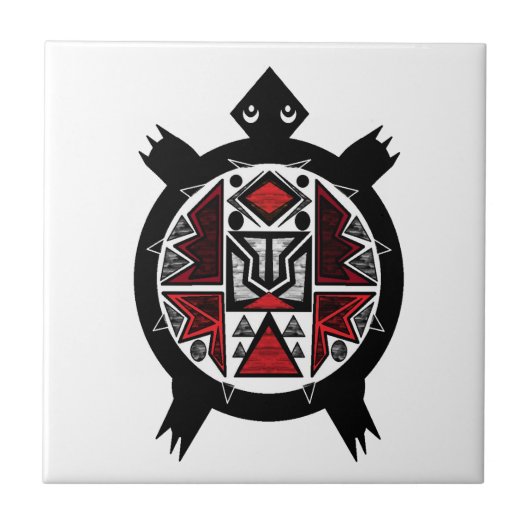 Native tortoise-eerbetoon tegeltje (Voorkant)