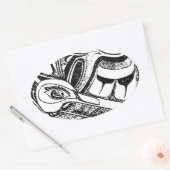 Native Totem Raven and Seagull Pacific NW Coast Na Ovale Sticker (Envelop)