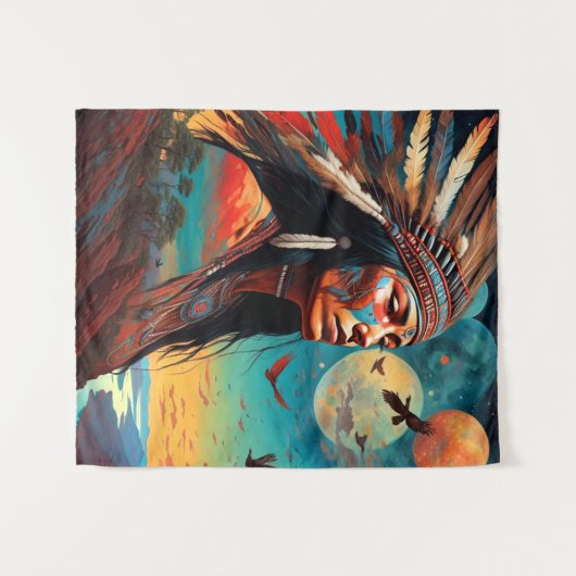 Native Tribal Art Wandkleed (Voorkant (horizontaal))