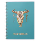 Native Tribal Bull Horns Skull Notitieboek (Voorkant)