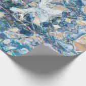 Native Tribal Classic Blue Tan Ethnic Design Cadeaupapier (Hoek)