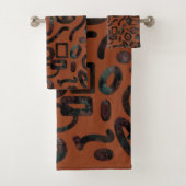 Native Tribal Happy Face Scratchboard Pattern Art Bad Handdoek (Insitu)