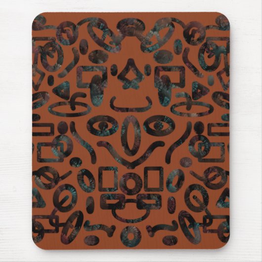 Native Tribal Happy Face Scratchboard Pattern Art Muismat (Voorkant)