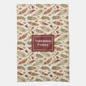 Native Tribal Kitchen Towel Custom Name Accent Theedoek (Verticaal)