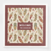 Native Tribal Napkins Aangepaste naam Terracotta S Servet (Voorkant)