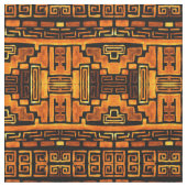 Native Tribal Pattern Bronze en Brown Stof (Close Up)