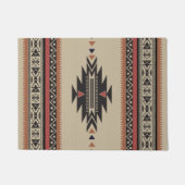 Native Tribal Woven Pattern in Browns, Black, Rust Deurmat (Voorkant)