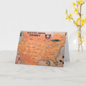 Native Tribes Map Wenskaart Kaart (Gele Bloem)