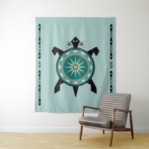 Native Turtle Tapestry Wandkleed