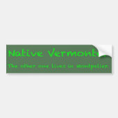 Native Vermonter Bumpersticker (Voorkant)