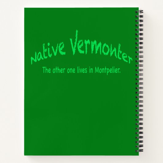 Native Vermonter Notitieboek (Achterkant)