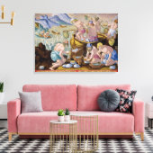 Native Vist voor Giant Clams op de Indus, plat Canvas Afdruk (Insitu (Woonkamer))