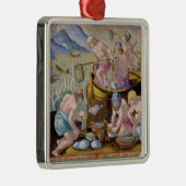 Native Vist voor Giant Clams op de Indus, plat Metalen Ornament (Rechts)