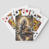 Native Vrouw en Wolf Monogram Kinder Match Game Pokerkaarten (Achterkant)