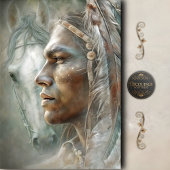 Native Warrior Profile & Horse Decoupage Tissuepapier