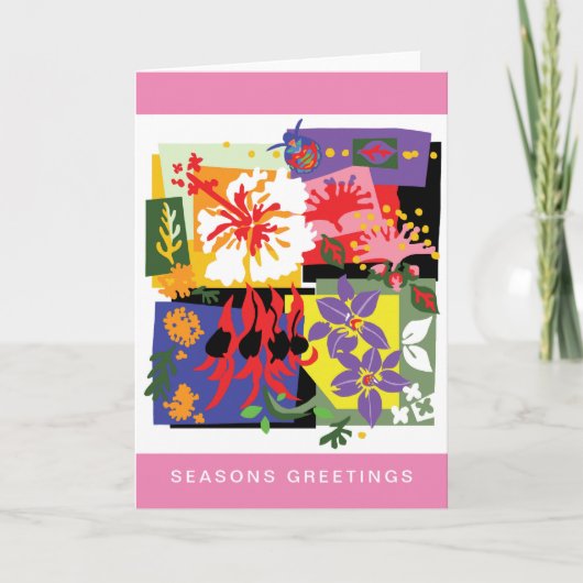 Native WILDFLOWERS - Australische kerstkaart Feestdagen Kaart (Voorkant)