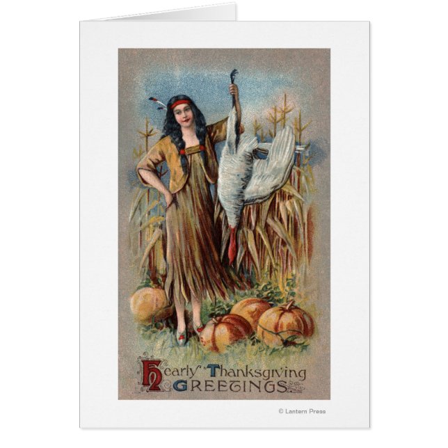 Native Woman Holding Turkije (Voorkant)