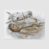 Native Woman & White Horse Decoupage Tissuepapier (Voorkant)