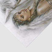 Native Woman & White Horse Decoupage Tissuepapier (Detail)