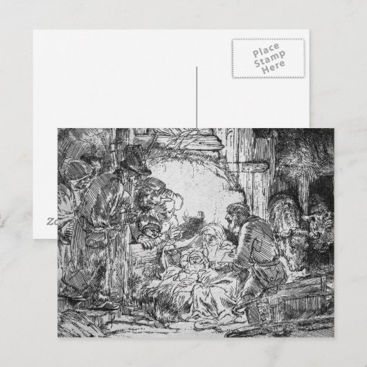 Nativiteit, 1654 briefkaart (Voorkant / Achterkant)