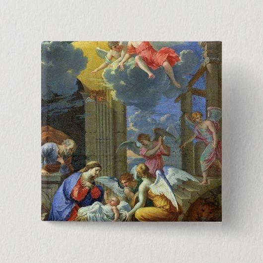 Nativiteit, 1667 vierkante button 5,1 cm (Voorkant)