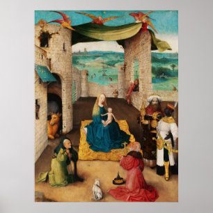 NATIVITEIT, AANNEMING VAN MAGI DOOR BOSCH Kerstmis Poster