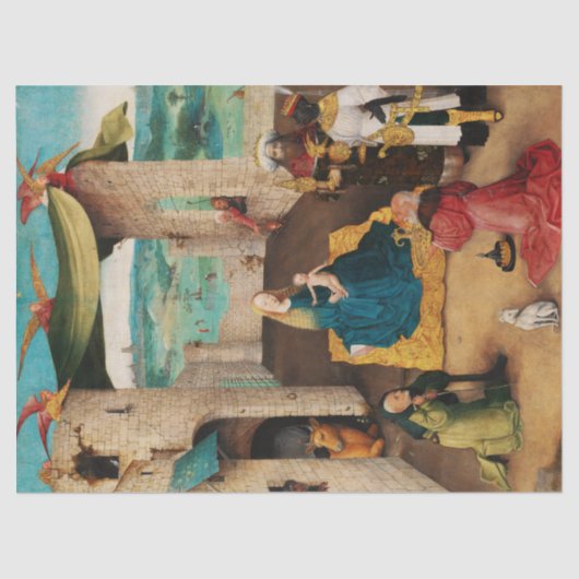 NATIVITEIT, AANNEMING VAN MAGI DOOR BOSCH Kerstmis Tissuepapier (Voorkant)