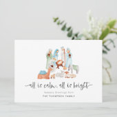 Nativiteit alleen is kalm-seasons kerstmis feestdagenkaart (Staand voorkant)