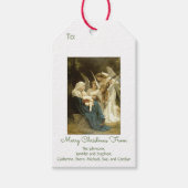 Nativiteit Baby Jesus Mary Angels Manger Kerstmis Cadeaulabel (Voorkant)