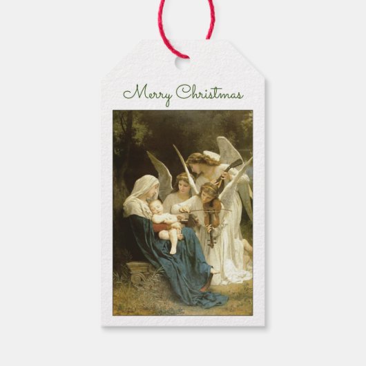 Nativiteit Baby Jesus Mary Angels Manger Kerstmis Cadeaulabel (Achterkant)