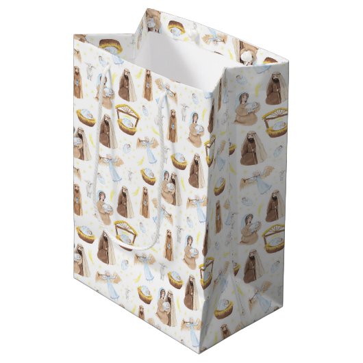 Nativiteit Baby Jesus Medium Gift Bag Cadeauzakje (Voorkant Gekanteld)